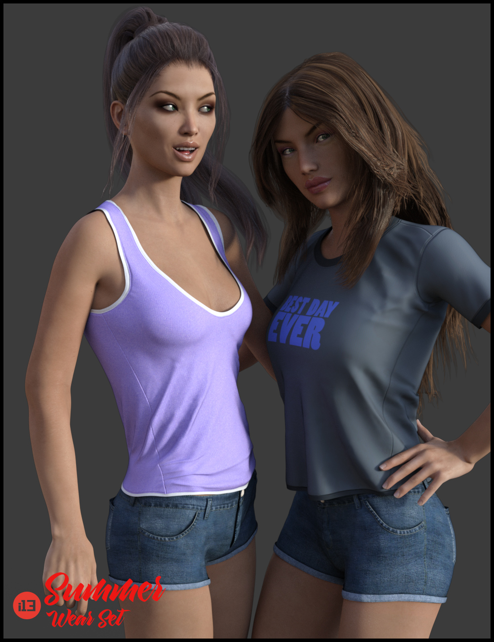 i13 Summer Wear Set for the Genesis 3 Female(s) by: ironman13, 3D Models by Daz 3D