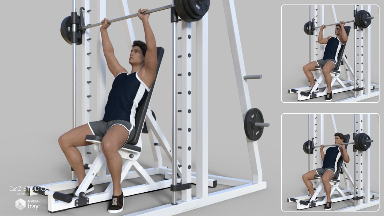 FM Gym Poses: Workout Stations by: Flipmode, 3D Models by Daz 3D