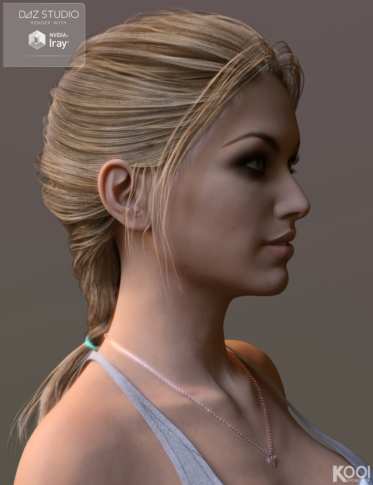 Jennifer Hair for Genesis 3 Female(s) by: Kool, 3D Models by Daz 3D