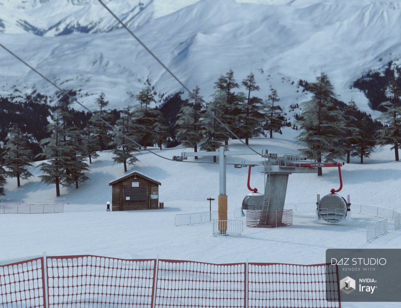 French Ski Resort by: Mely3D, 3D Models by Daz 3D