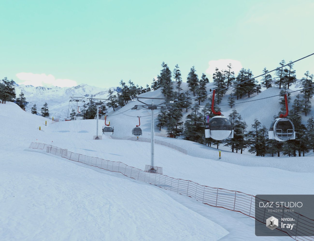French Ski Resort by: Mely3D, 3D Models by Daz 3D
