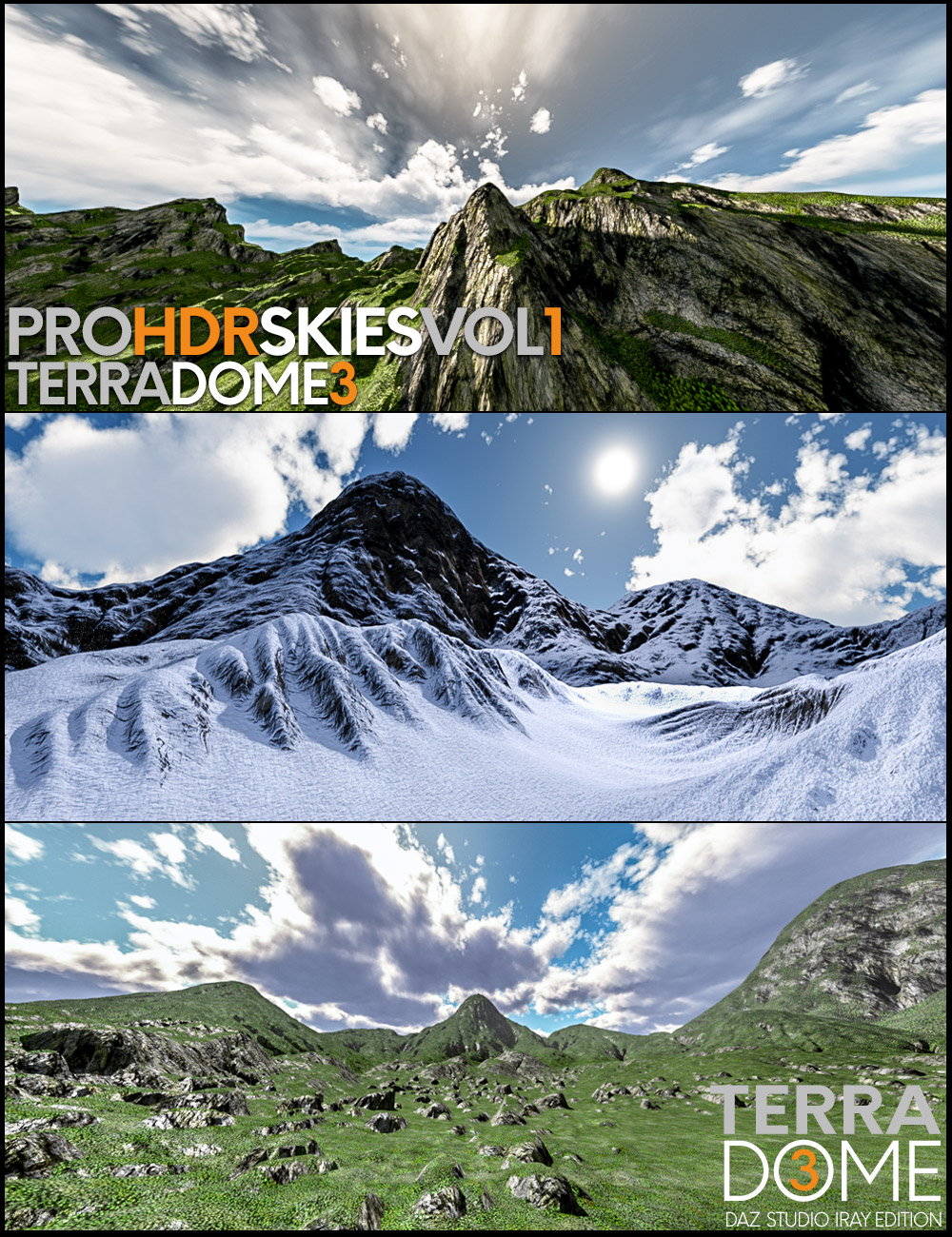 PRO-HDR-SKIES Vol_1 for TerraDome 3 by: Colm Jackson, 3D Models by Daz 3D