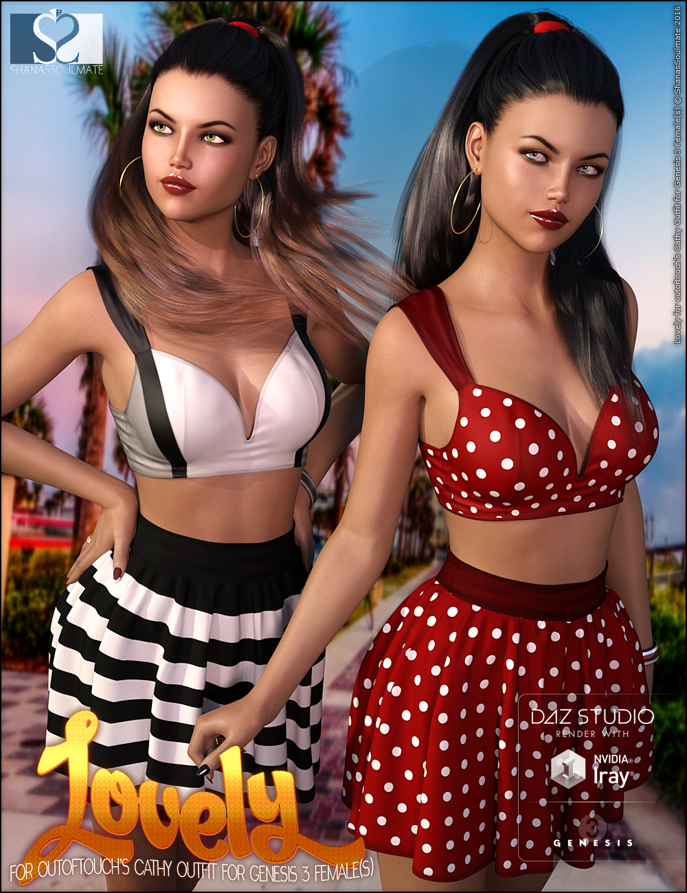 Cathy Outfit Lovely Textures by: ShanasSoulmate, 3D Models by Daz 3D