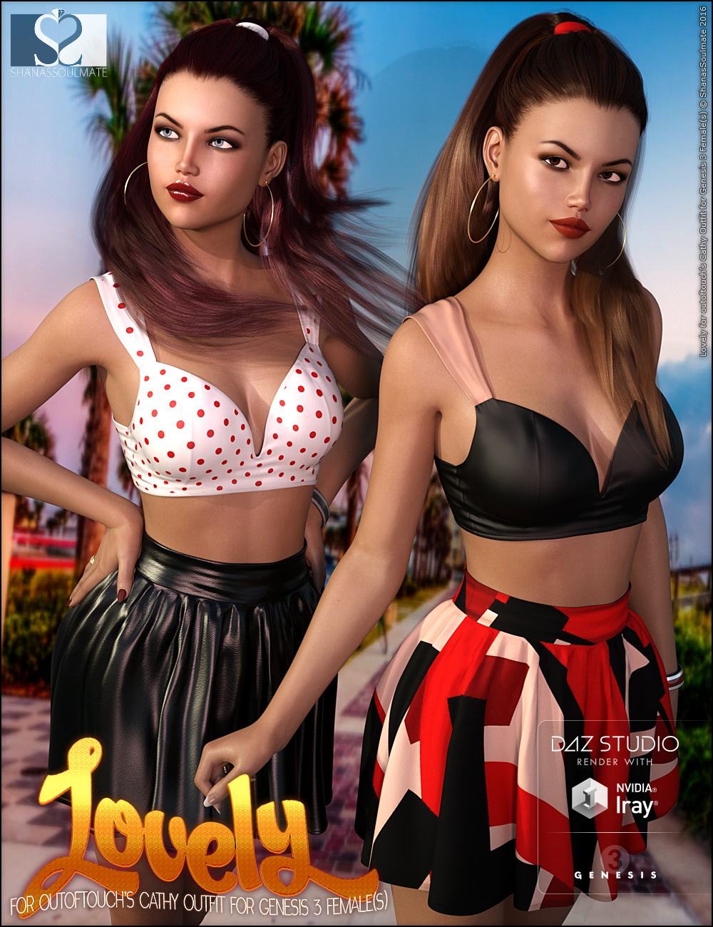 Cathy Outfit Lovely Textures by: ShanasSoulmate, 3D Models by Daz 3D