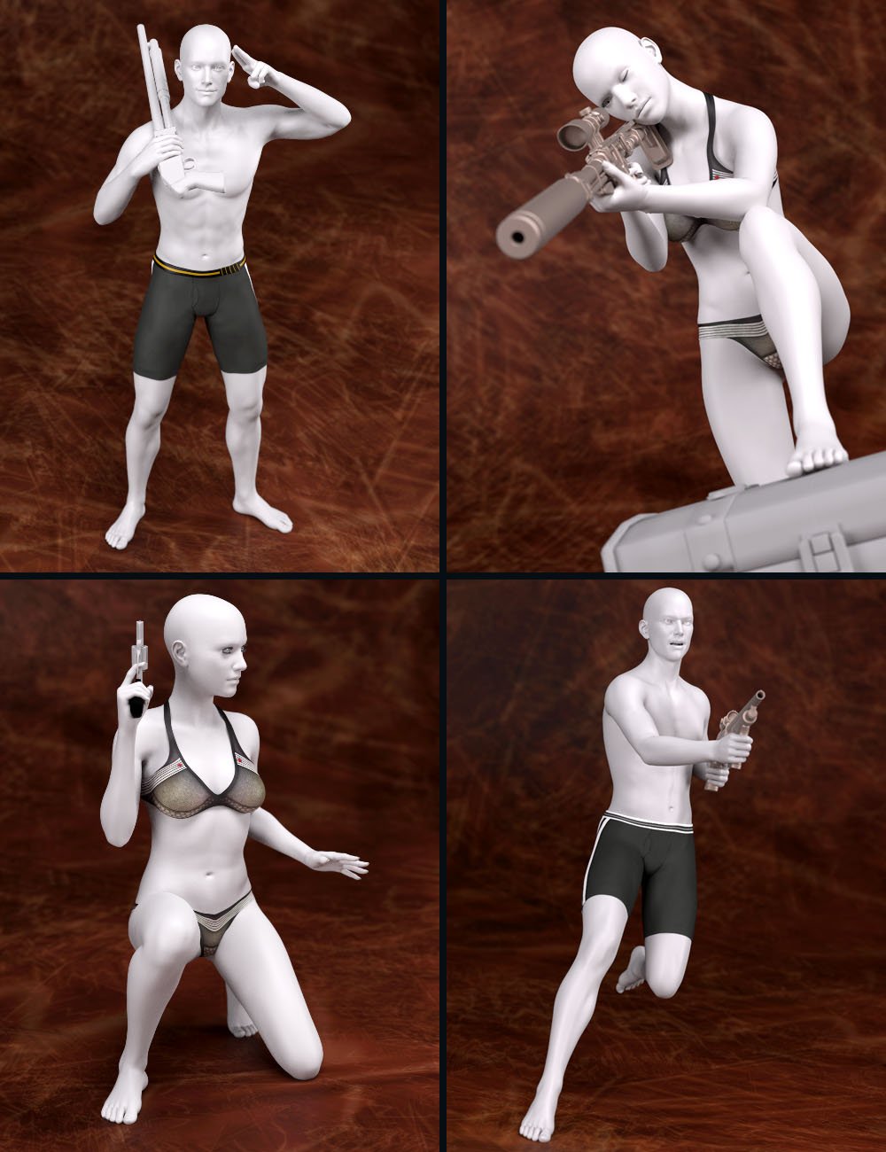 Trigger Happy Poses for Genesis 2 and Genesis 3 Male(s) and Female(s) by: Tako Yakida, 3D Models by Daz 3D