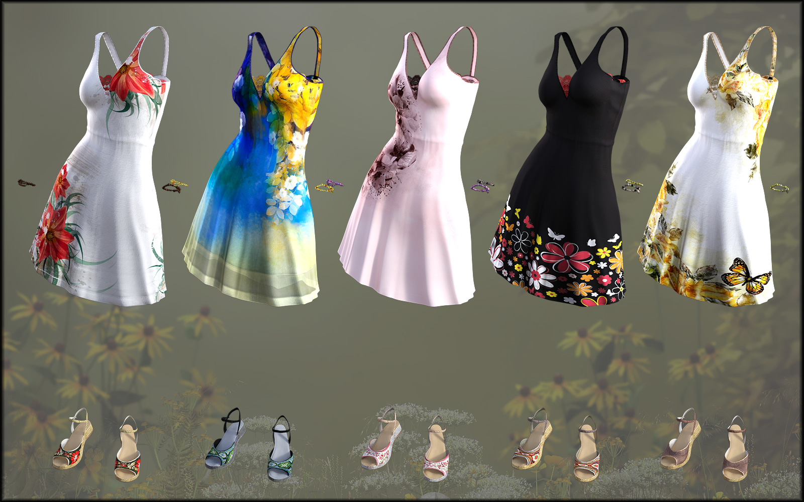 Summer One Piece Outfit Textures by: Shox-Design, 3D Models by Daz 3D