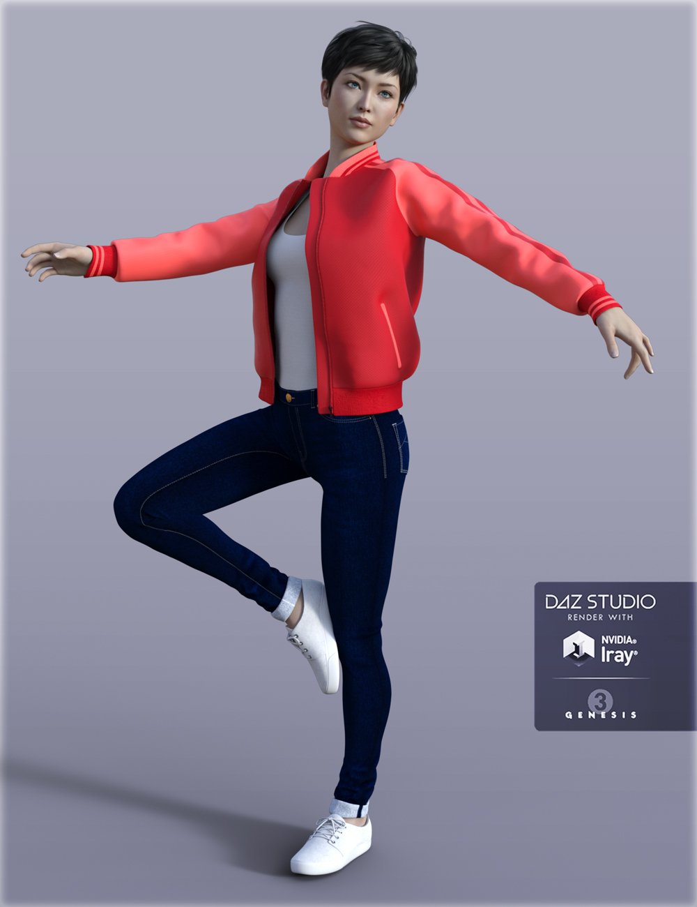 H&C Baseball Jackets Outfit for Genesis 3 Female(s) H&C Baseball Jackets Outfit for Genesis 3 Female(s) by: IH Kang, 3D Models by Daz 3D