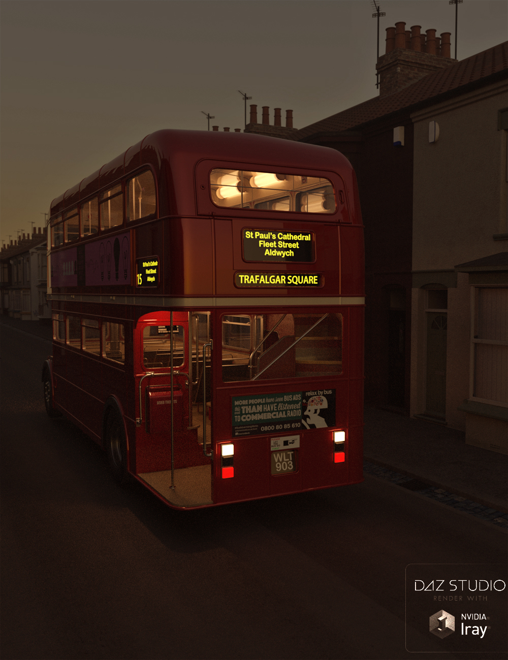 Vintage London Double Decker Bus by: David BrinnenForbiddenWhispers, 3D Models by Daz 3D