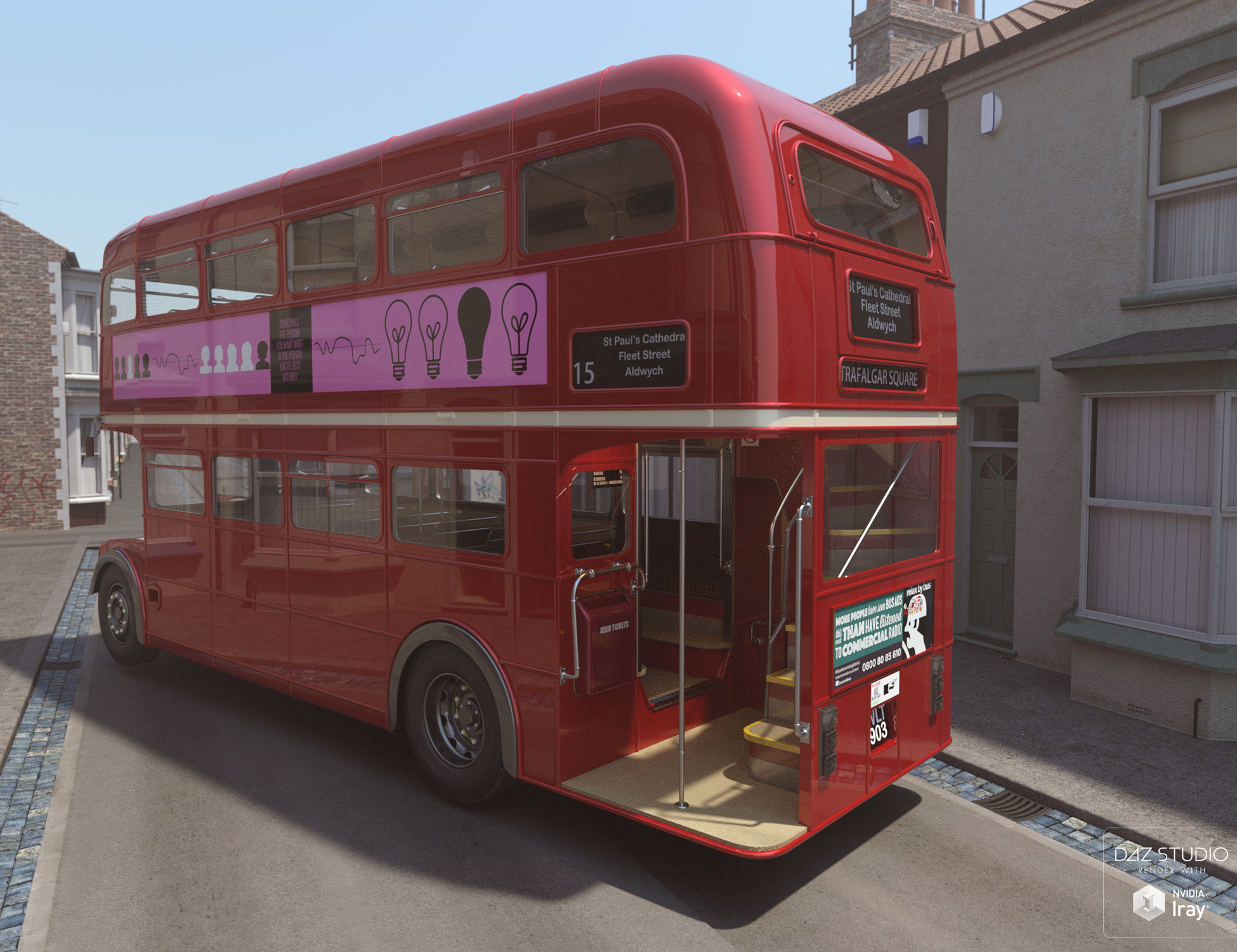 Vintage London Double Decker Bus by: David BrinnenForbiddenWhispers, 3D Models by Daz 3D