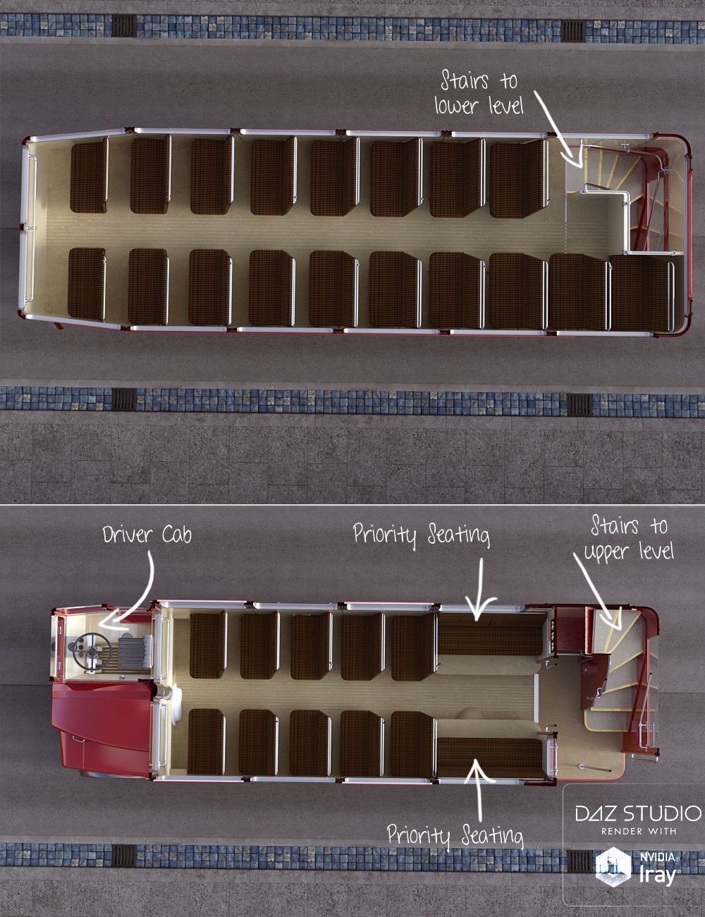Vintage London Double Decker Bus Vintage London Double Decker Bus by: David BrinnenForbiddenWhispers, 3D Models by Daz 3D