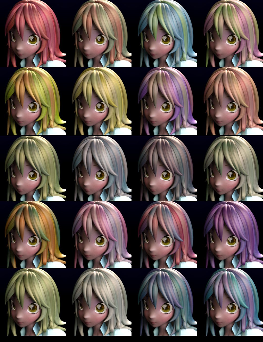 Iray Candy Manga Hair Textures for Star 2 and Star! Iray Candy Manga Hair Textures for Star 2 and Star! by: , 3D Models by Daz 3D