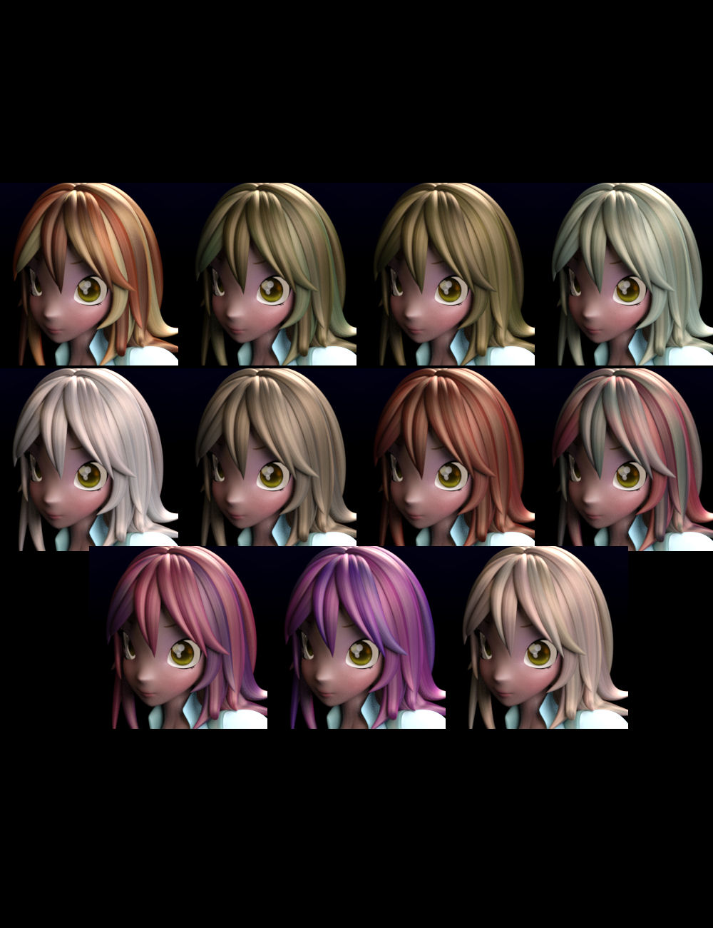 Iray Candy Manga Hair Textures for Star 2 and Star! Iray Candy Manga Hair Textures for Star 2 and Star! by: , 3D Models by Daz 3D