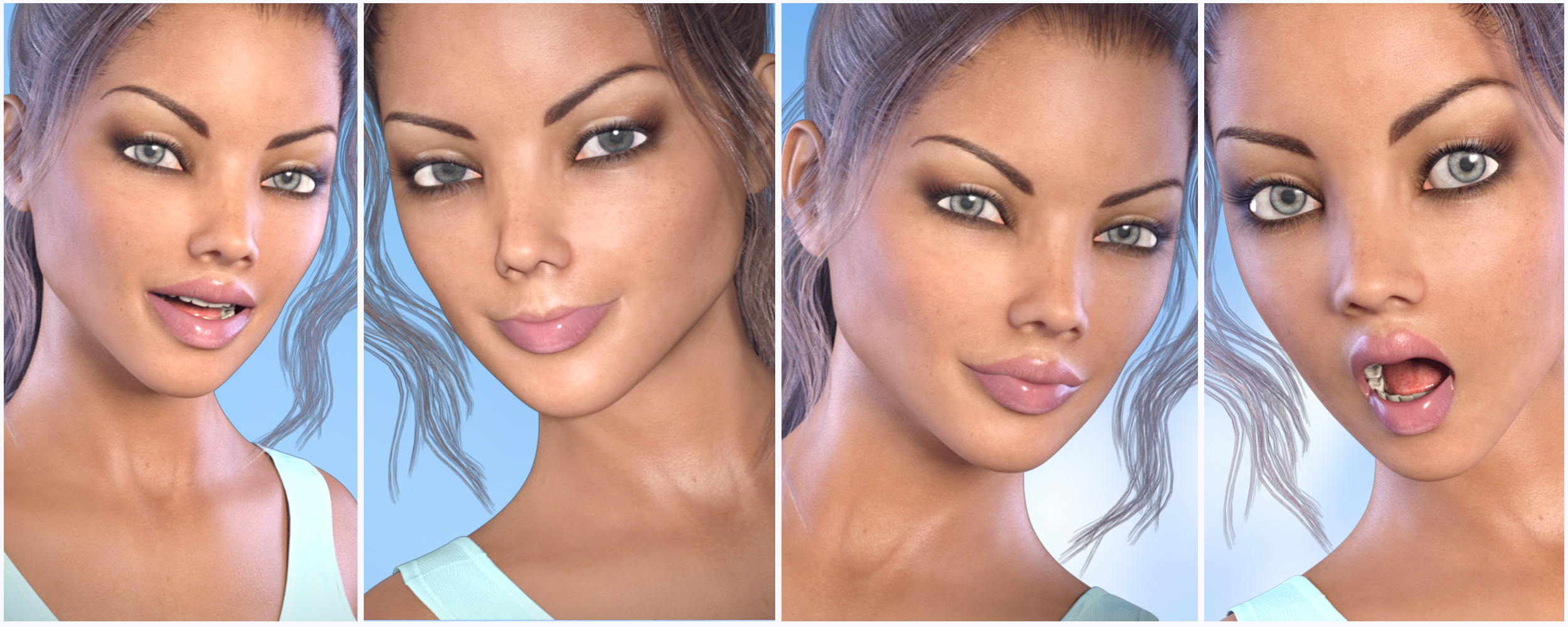Z Sweetheart Expressions for Sunny 7 by: Zeddicuss, 3D Models by Daz 3D