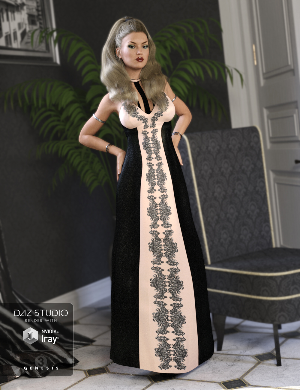 The Maxi Dress Bijoux Textures by: Arien, 3D Models by Daz 3D