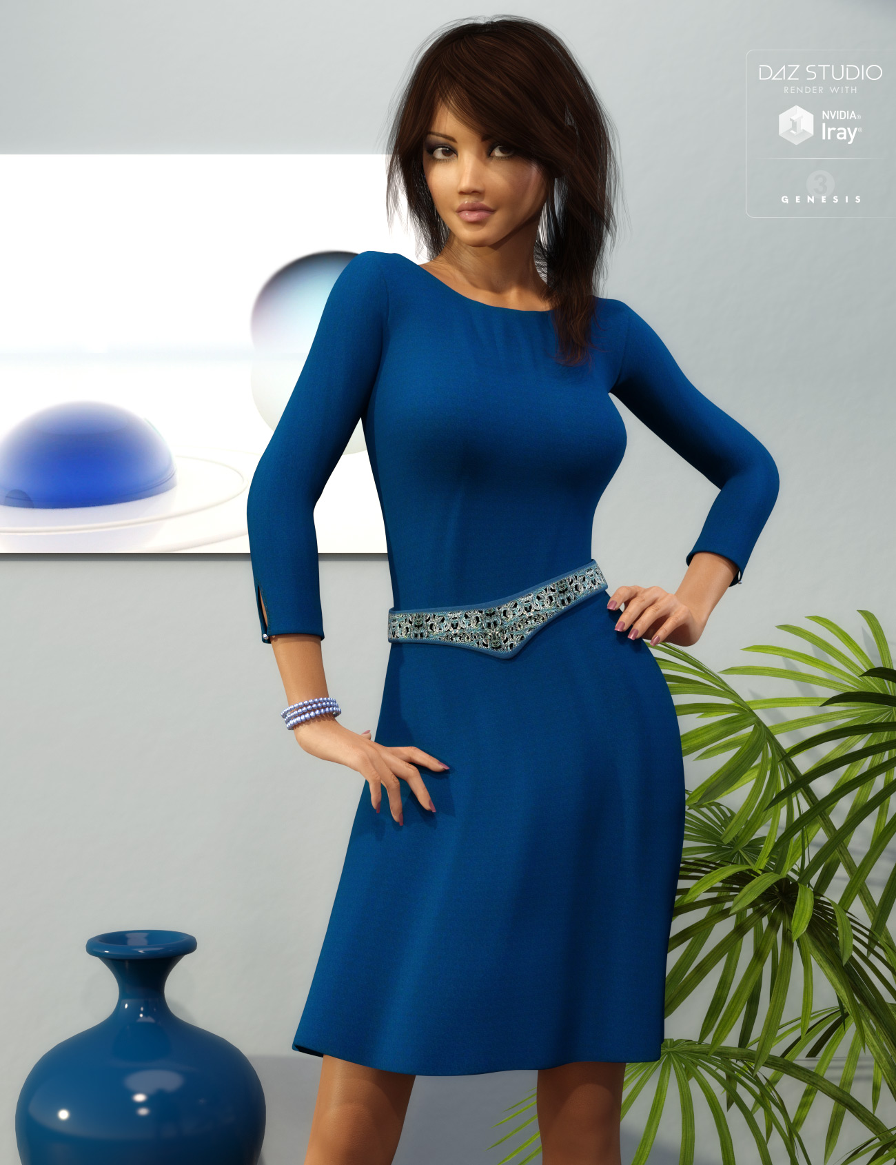 Classy Dress Outfit for Genesis 3 Female(s) by: Amaranth, 3D Models by Daz 3D