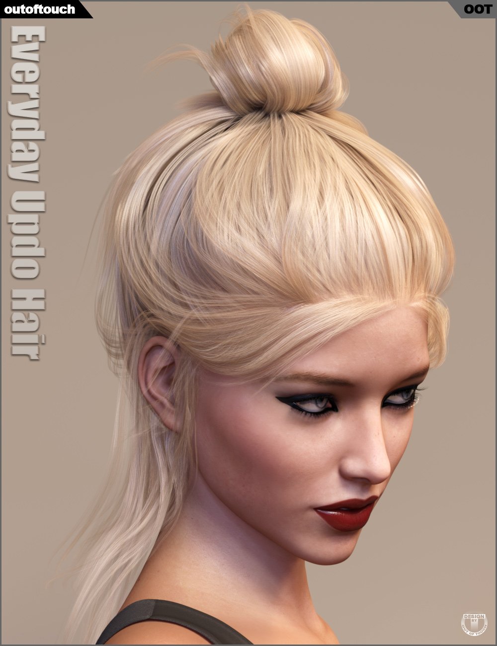 Everyday Updo Hair and OOT Hairblending 2.0 for Genesis 3 Female(s) by: outoftouch, 3D Models by Daz 3D