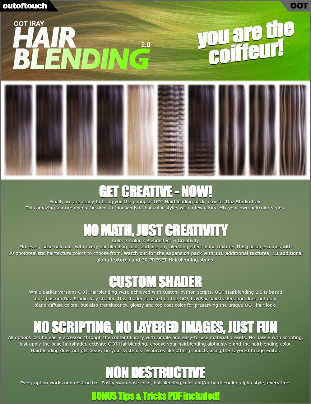 Everyday Updo Hair and OOT Hairblending 2.0 for Genesis 3 Female(s) Everyday Updo Hair and OOT Hairblending 2.0 for Genesis 3 Female(s) by: outoftouch, 3D Models by Daz 3D