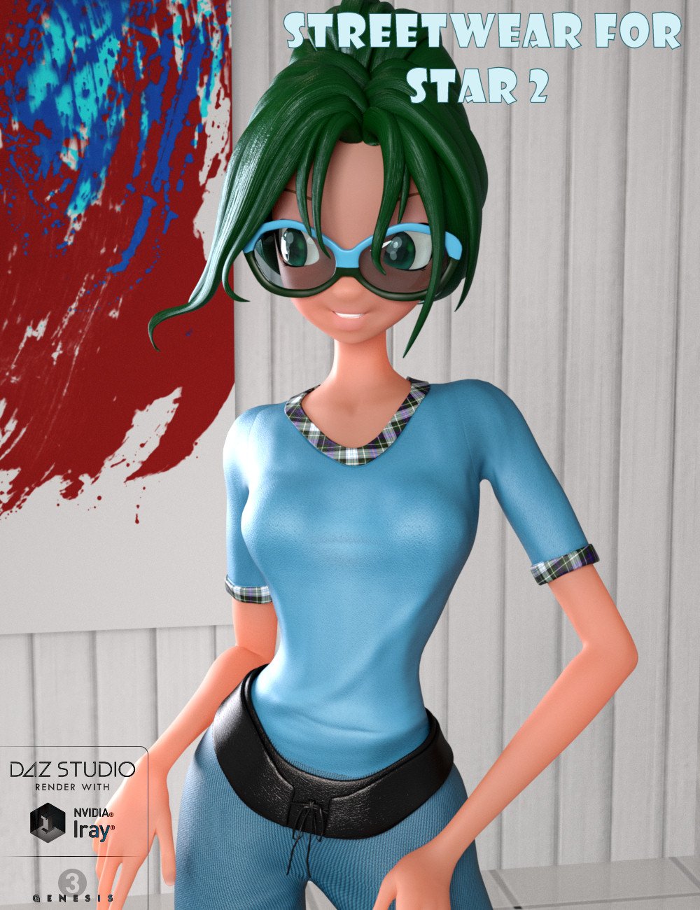 Streetwear for Genesis 3 Female(s) by: Karth, 3D Models by Daz 3D