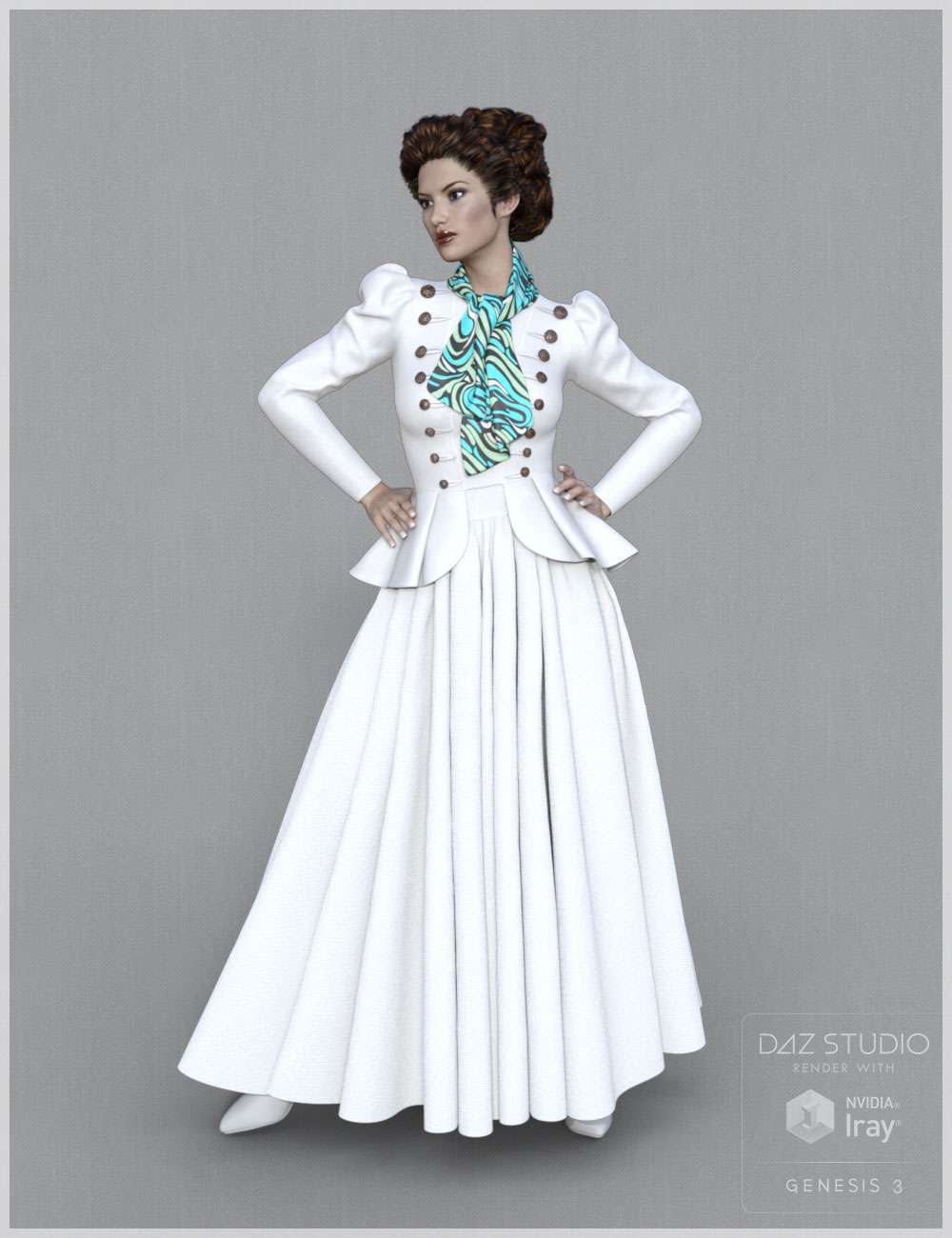 Retro Skirt for Genesis 3 Female(s) by: Cute3D, 3D Models by Daz 3D