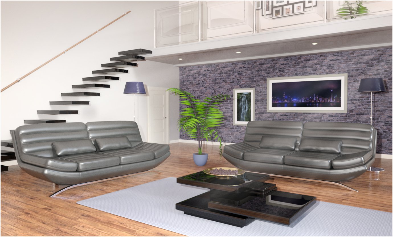 Z Two Floor Living Room and Poses by: Zeddicuss, 3D Models by Daz 3D