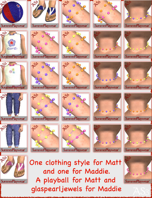 Maddie & Matt - Summerfun Playwear by: , 3D Models by Daz 3D