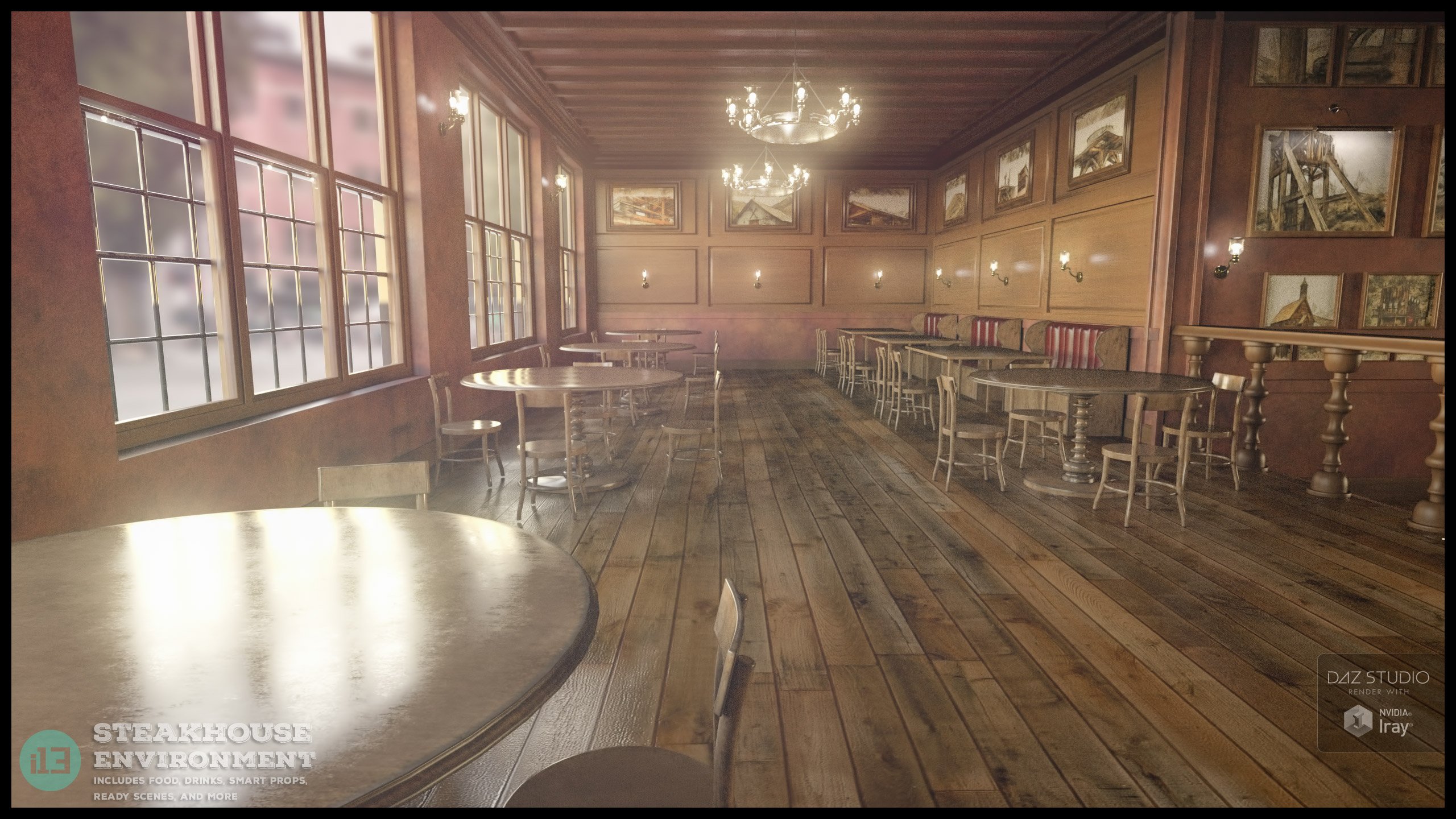 i13 Steakhouse Environment i13 Steakhouse Environment by: ironman13, 3D Models by Daz 3D