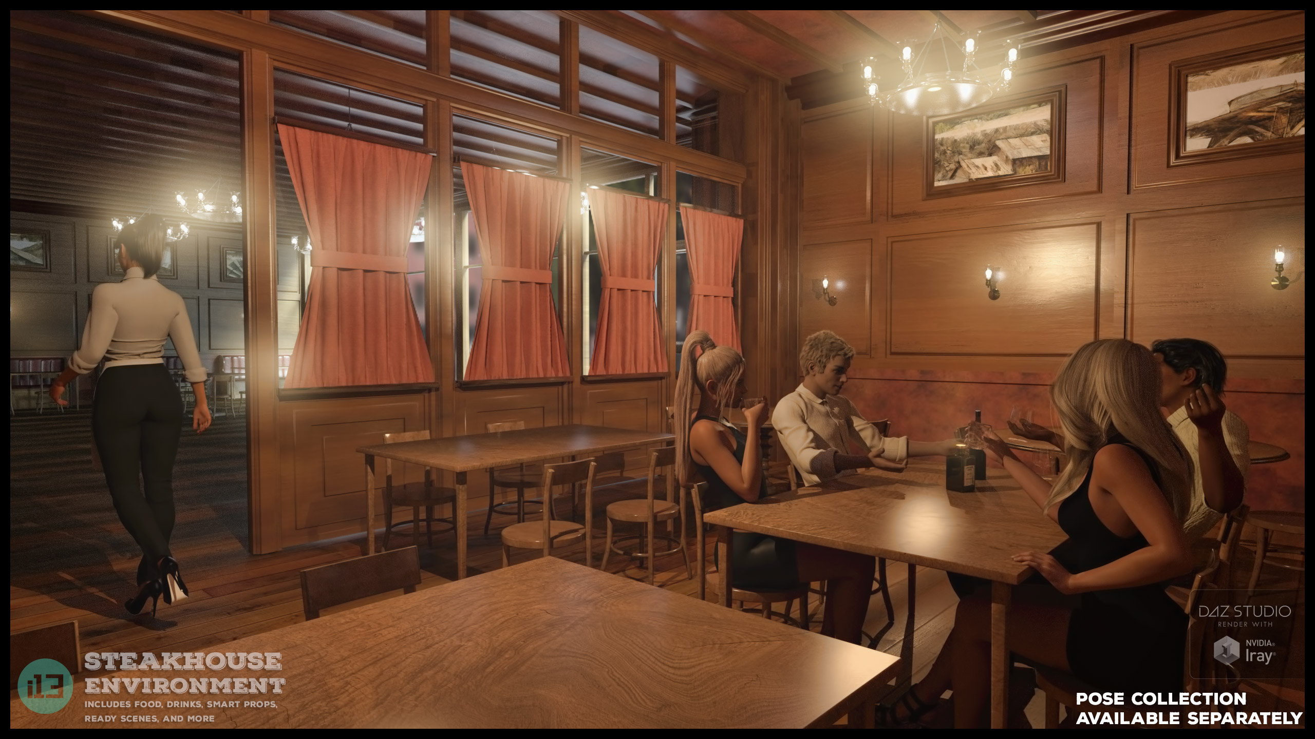 i13 Steakhouse Environment i13 Steakhouse Environment by: ironman13, 3D Models by Daz 3D