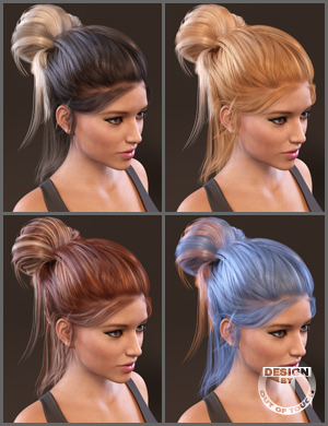 Everyday Updo Hair and OOT Hairblending 2.0 Texture XPansion by: outoftouch, 3D Models by Daz 3D