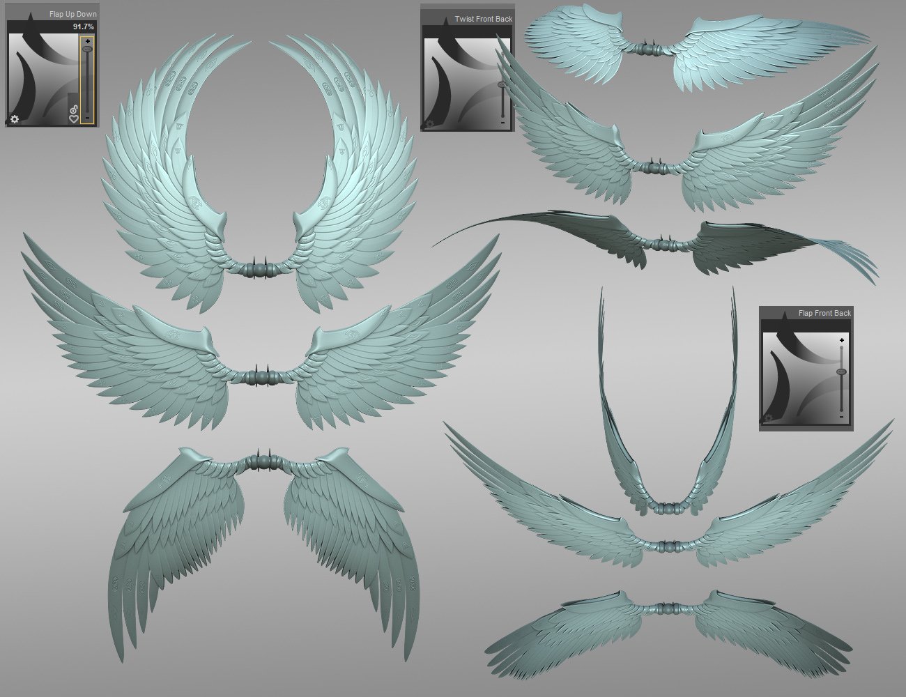 Wings of Horus for Genesis 3 by: midnight_stories, 3D Models by Daz 3D