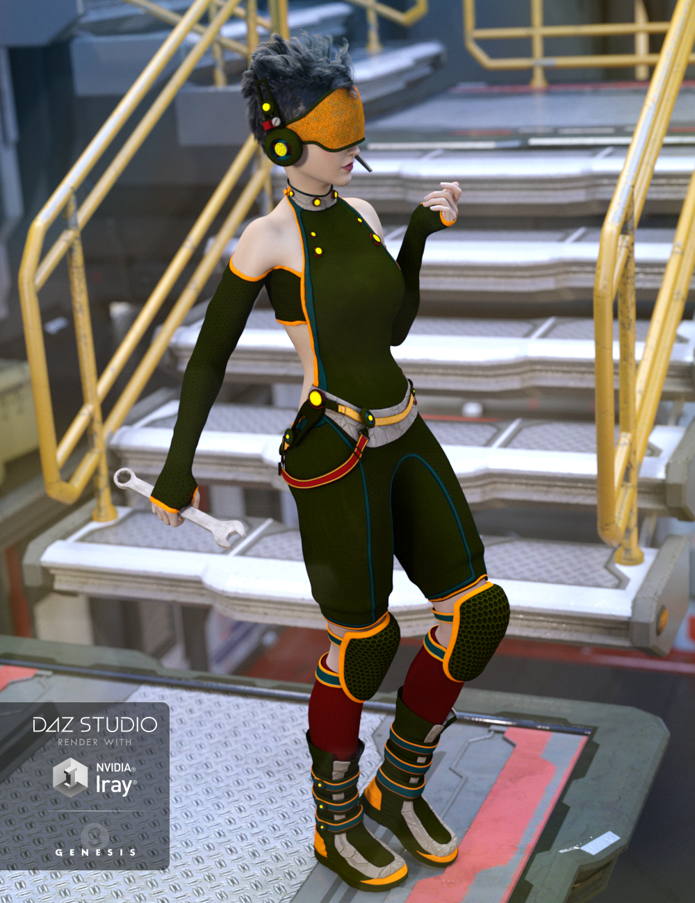 Sci-fi Saboteur Outfit Textures by: DirtyFairy, 3D Models by Daz 3D