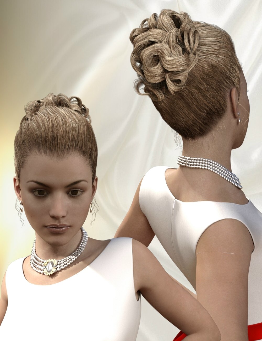 Classic Updo Hairstyle For Genesis 3 Female S Daz 3d