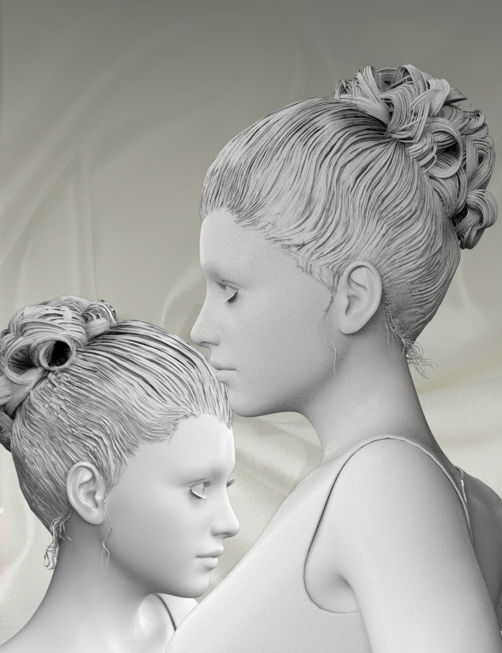 Classic Updo Hairstyle for Genesis 3 Female(s) by: Neftis3D, 3D Models by Daz 3D