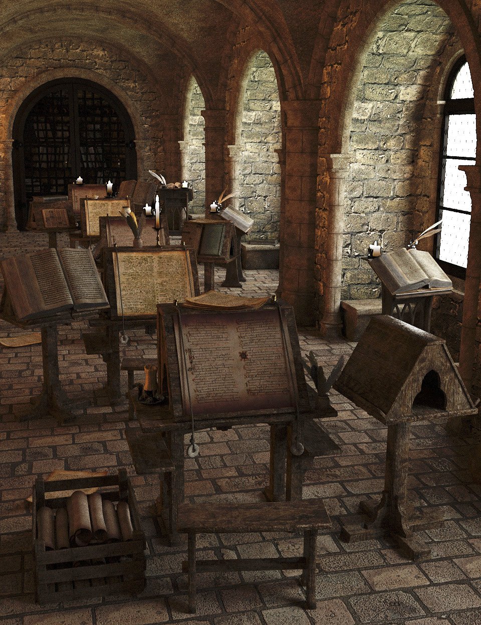 Medieval Scriptorium by: Faveral, 3D Models by Daz 3D