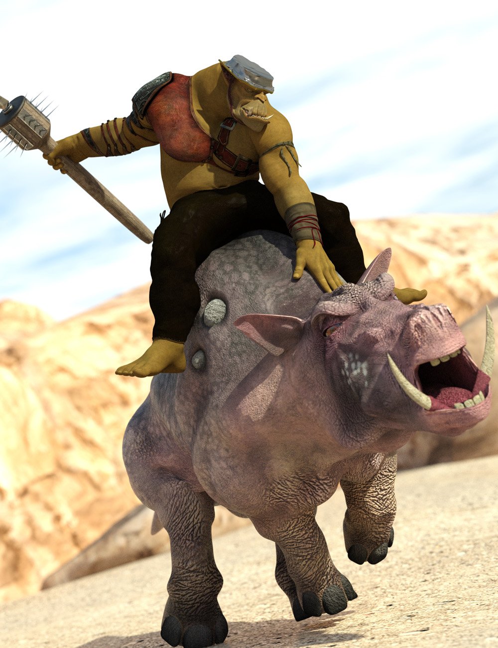 Cave Ogre for Genesis 3 Male by: Valandar, 3D Models by Daz 3D