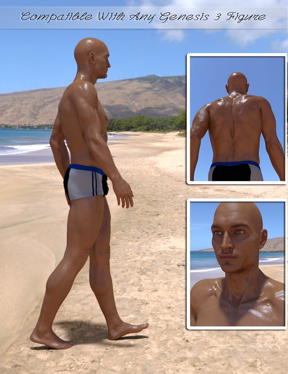 Wet and Tanned Skins for Genesis 3 by: V3Digitimes, 3D Models by Daz 3D