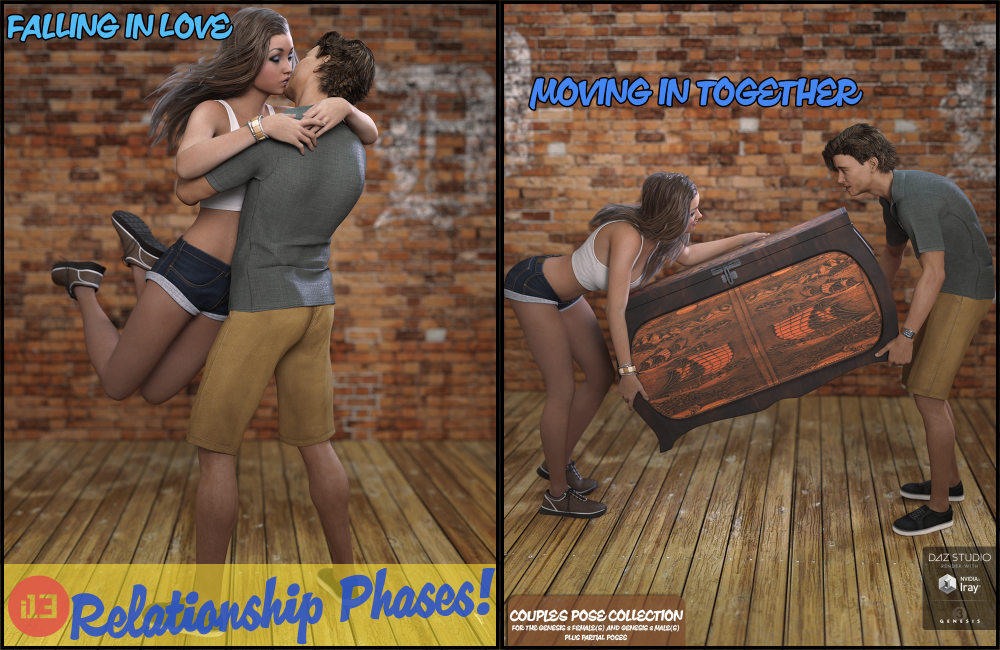 i13 Relationship Phases Pose Collection i13 Relationship Phases Pose Collection by: ironman13, 3D Models by Daz 3D