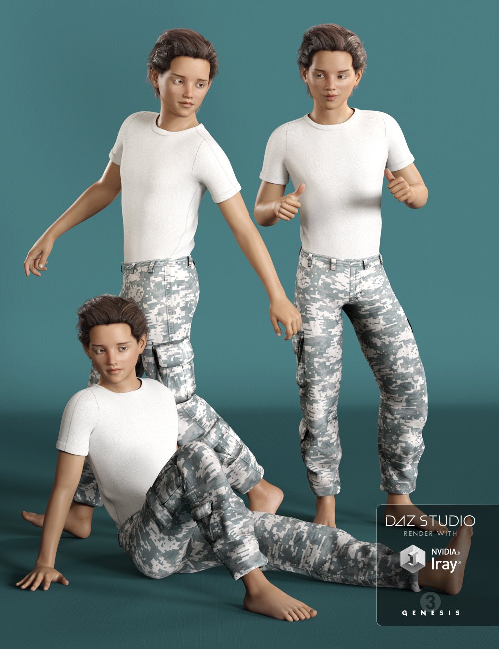 Attitude Poses and Expressions for Tween Ryan 7 by: Val3dart, 3D Models by Daz 3D