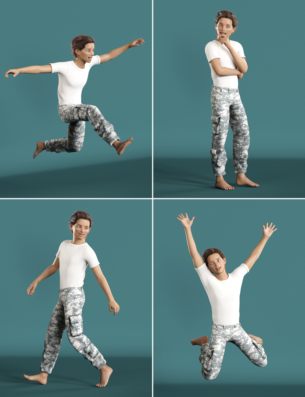 Attitude Poses and Expressions for Tween Ryan 7 by: Val3dart, 3D Models by Daz 3D
