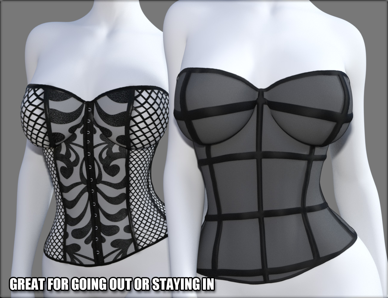 Sexy Skinz - Corsets by: vyktohria, 3D Models by Daz 3D