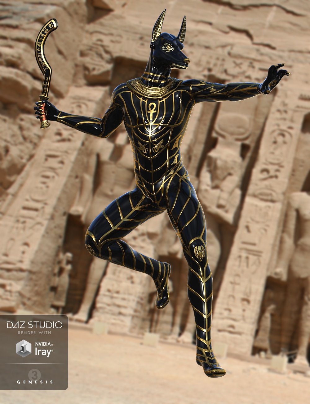 Sky Gods Anubis for Genesis 3 Male(s) by: midnight_stories, 3D Models by Daz 3D