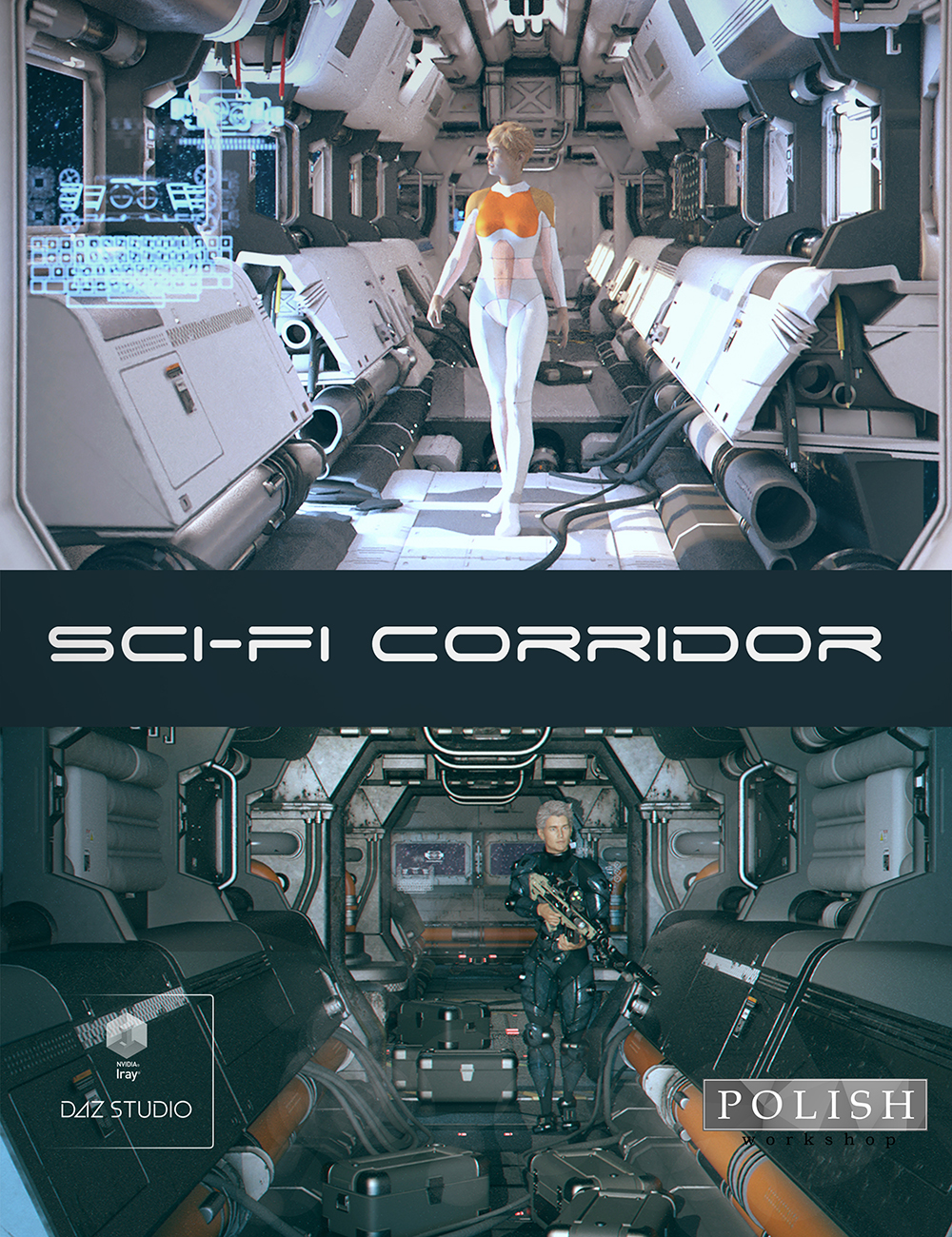 Sci-fi Corridor Modular Kit by: Polish, 3D Models by Daz 3D