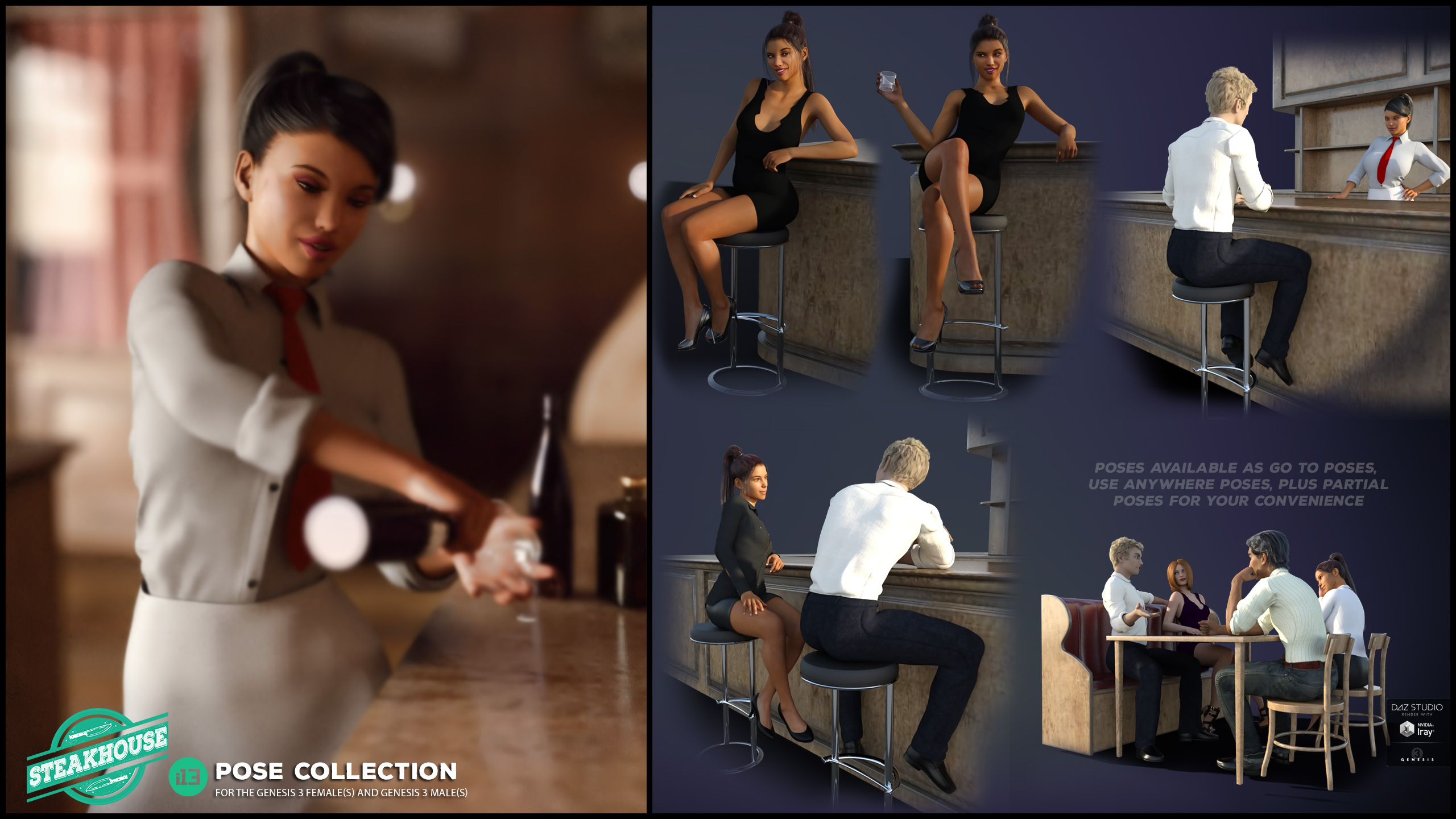 i13 Steakhouse Poses by: ironman13, 3D Models by Daz 3D