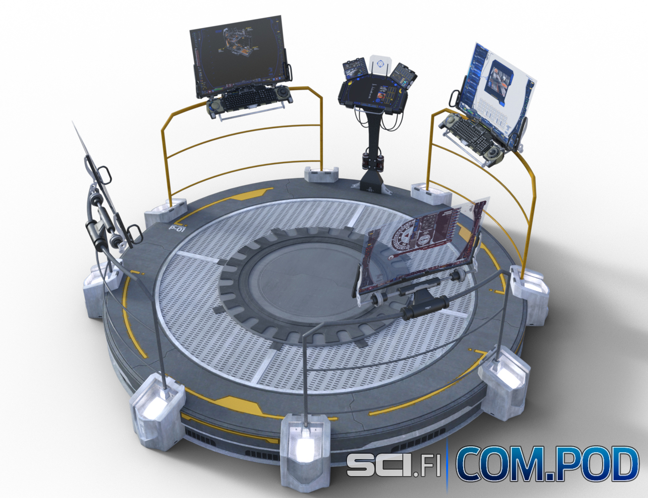 Sci-Fi Com-Pod by: Phantasmagorical Scenes, 3D Models by Daz 3D