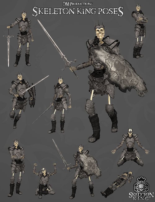 Skeleton King Poses by: marfornoDanie, 3D Models by Daz 3D