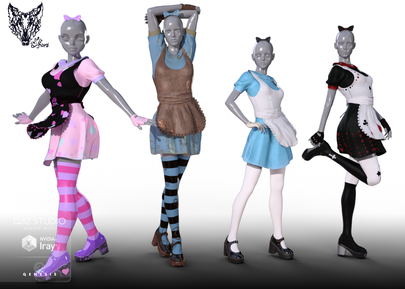 Wonderland Alice Outfit and Props for Genesis 3 Female(s) Wonderland Alice Outfit and Props for Genesis 3 Female(s) by: ZKuro, 3D Models by Daz 3D