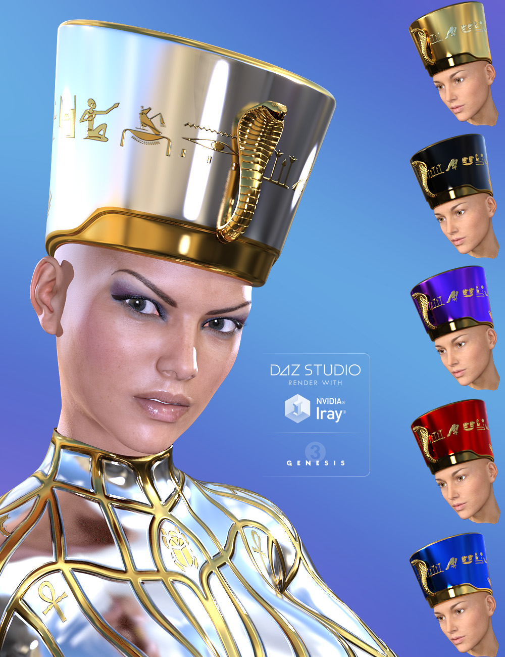 Sky Gods Nefertiti for Genesis 3 Female(s) by: midnight_stories, 3D Models by Daz 3D