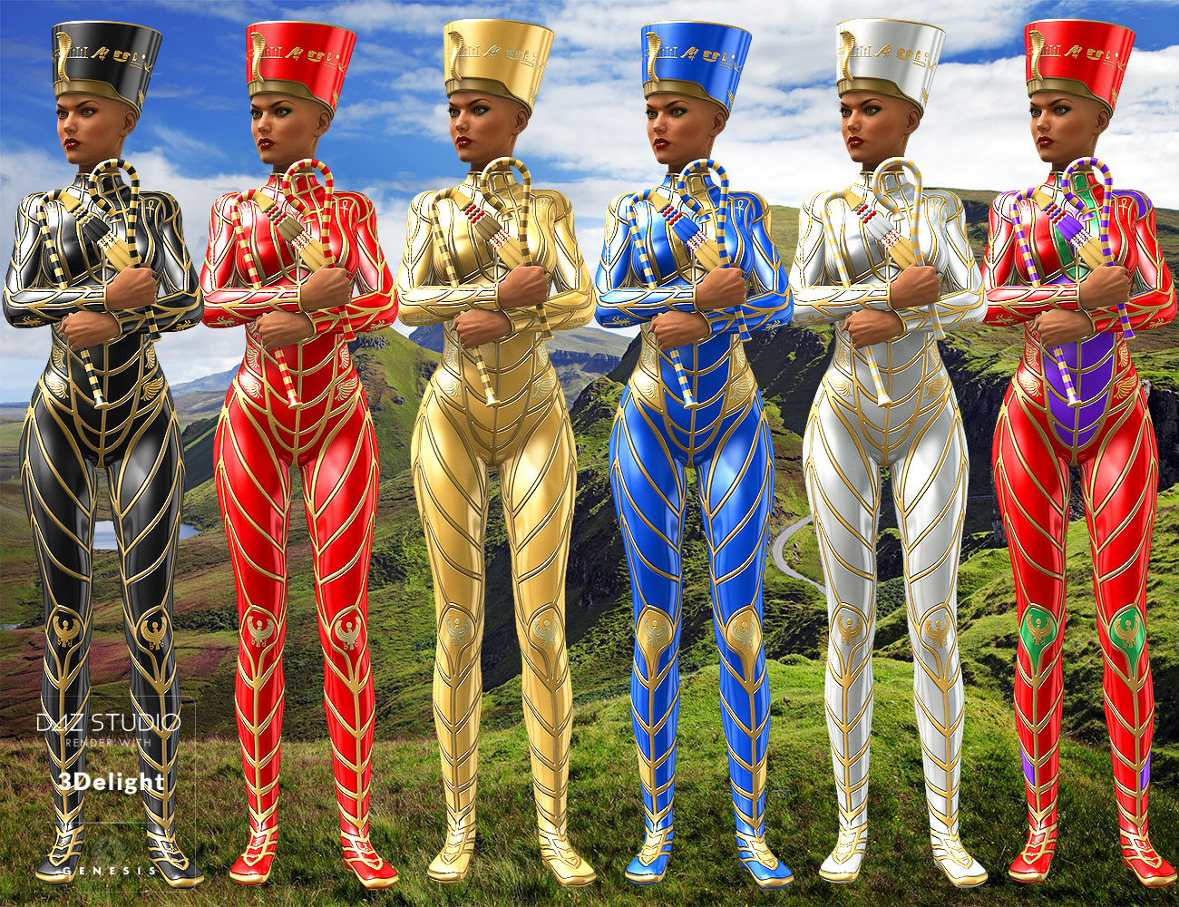 Sky Gods Nefertiti for Genesis 3 Female(s) by: midnight_stories, 3D Models by Daz 3D