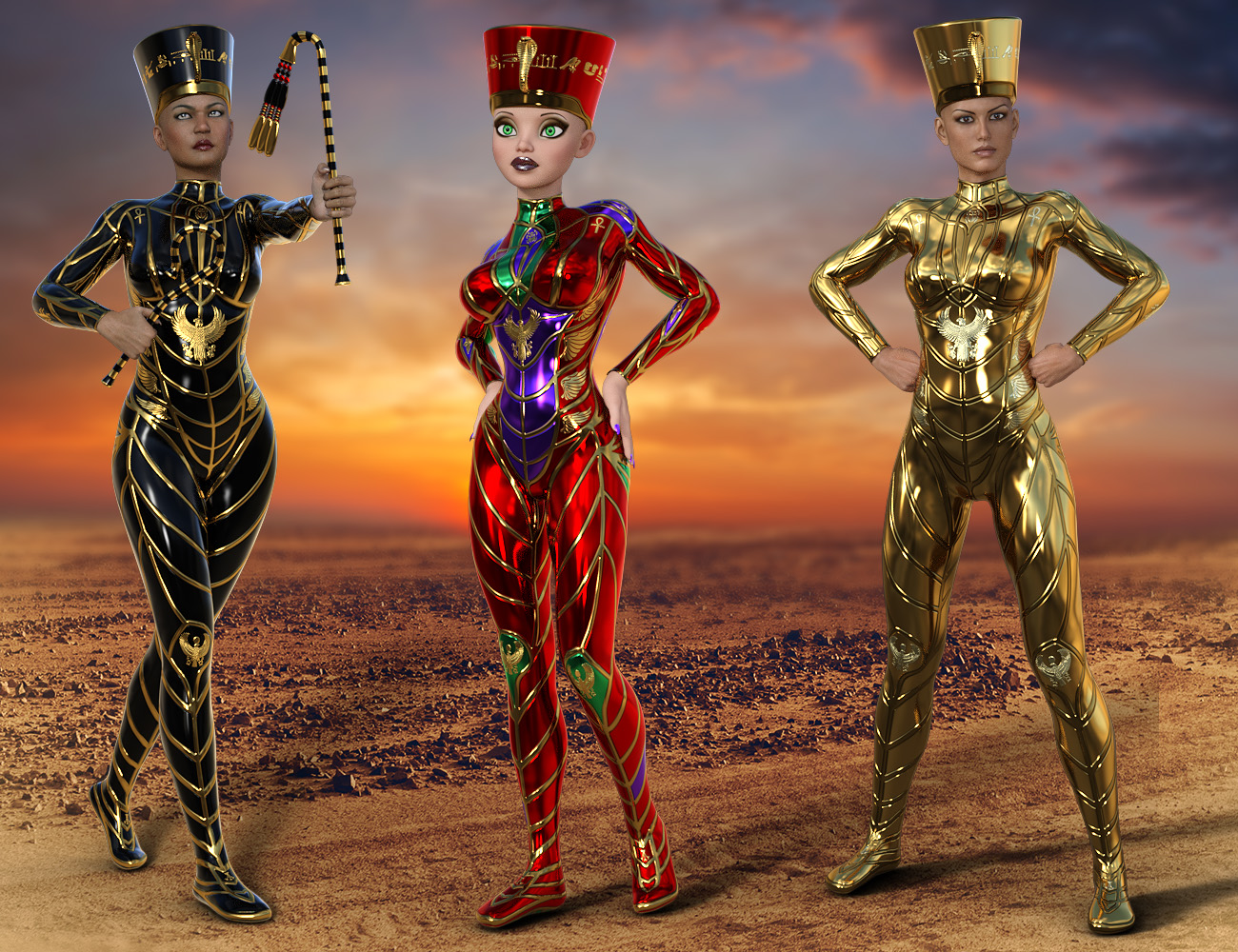 Sky Gods Nefertiti for Genesis 3 Female(s) by: midnight_stories, 3D Models by Daz 3D