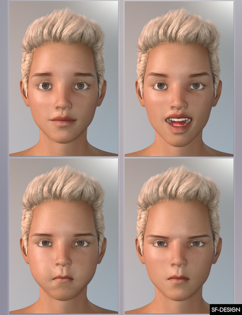 Expressions for Tween Ryan 7 by: SF-Design, 3D Models by Daz 3D