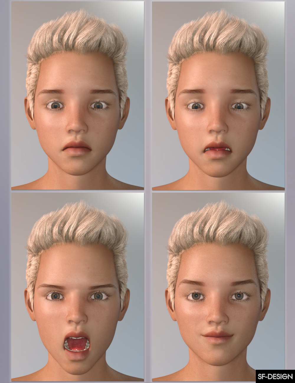 Expressions for Tween Ryan 7 by: SF-Design, 3D Models by Daz 3D
